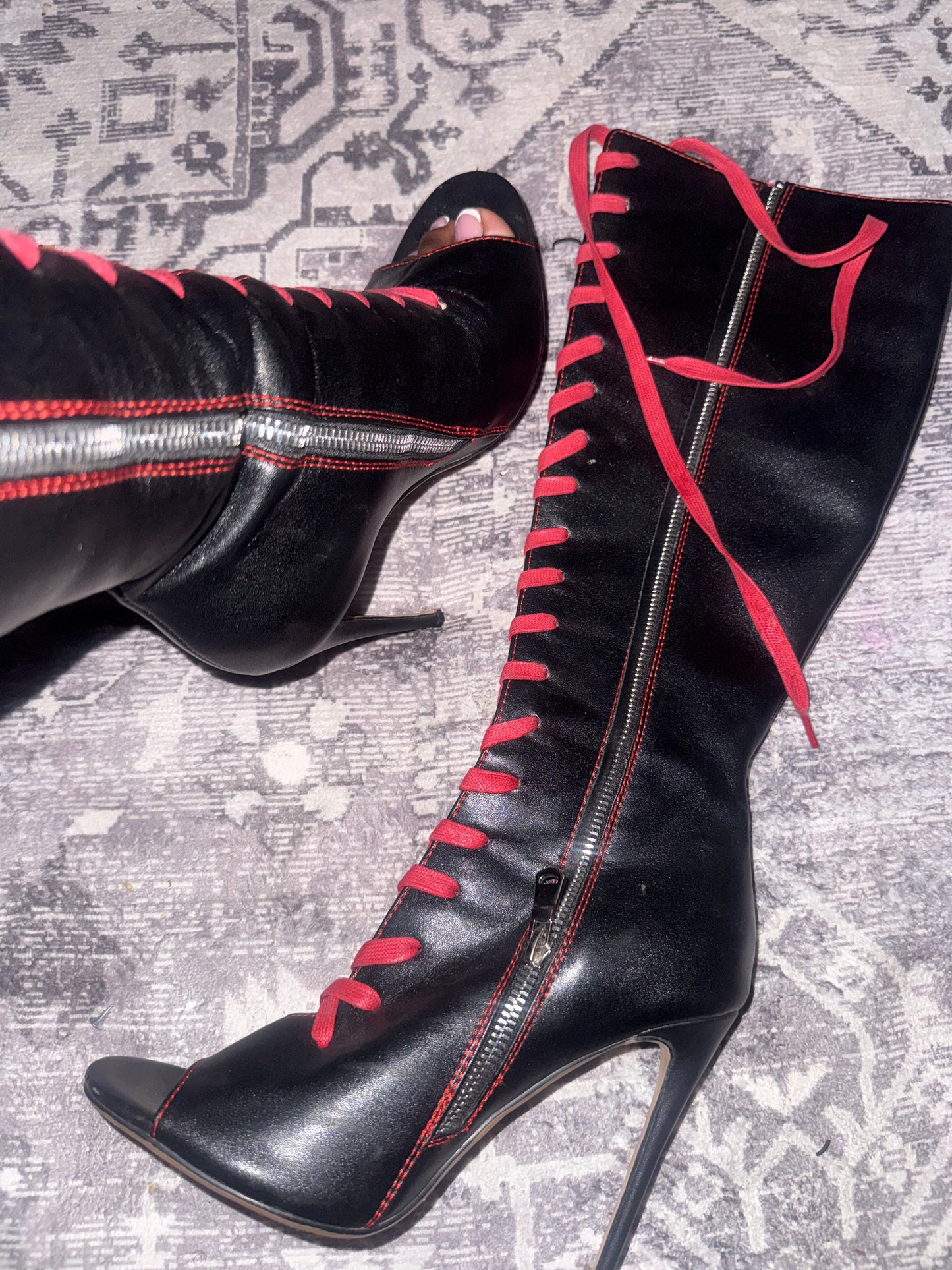 Cherry Knee High Boots
